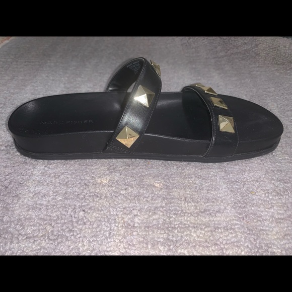 Marc Fisher Black and Gold Sandals - Picture 5 of 8